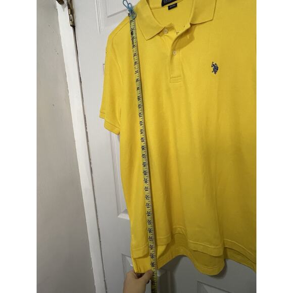 U.S. POLO ASSN. L122820 Mens Bright Yellow Cotton Pique Short Sleeve Polo Size M - Picture 5 of 7